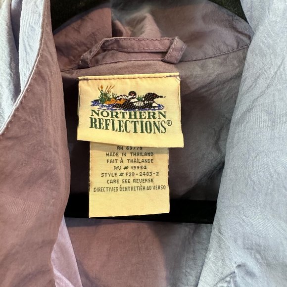 Northern Reflections Purple Nylon Jacket Embroidered flowers Cottagecore vintage - Picture 4 of 6